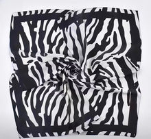 Load image into Gallery viewer, Black &amp; White Silk Scarf
