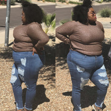 Load image into Gallery viewer, DARK DISTRESSED JEANS
