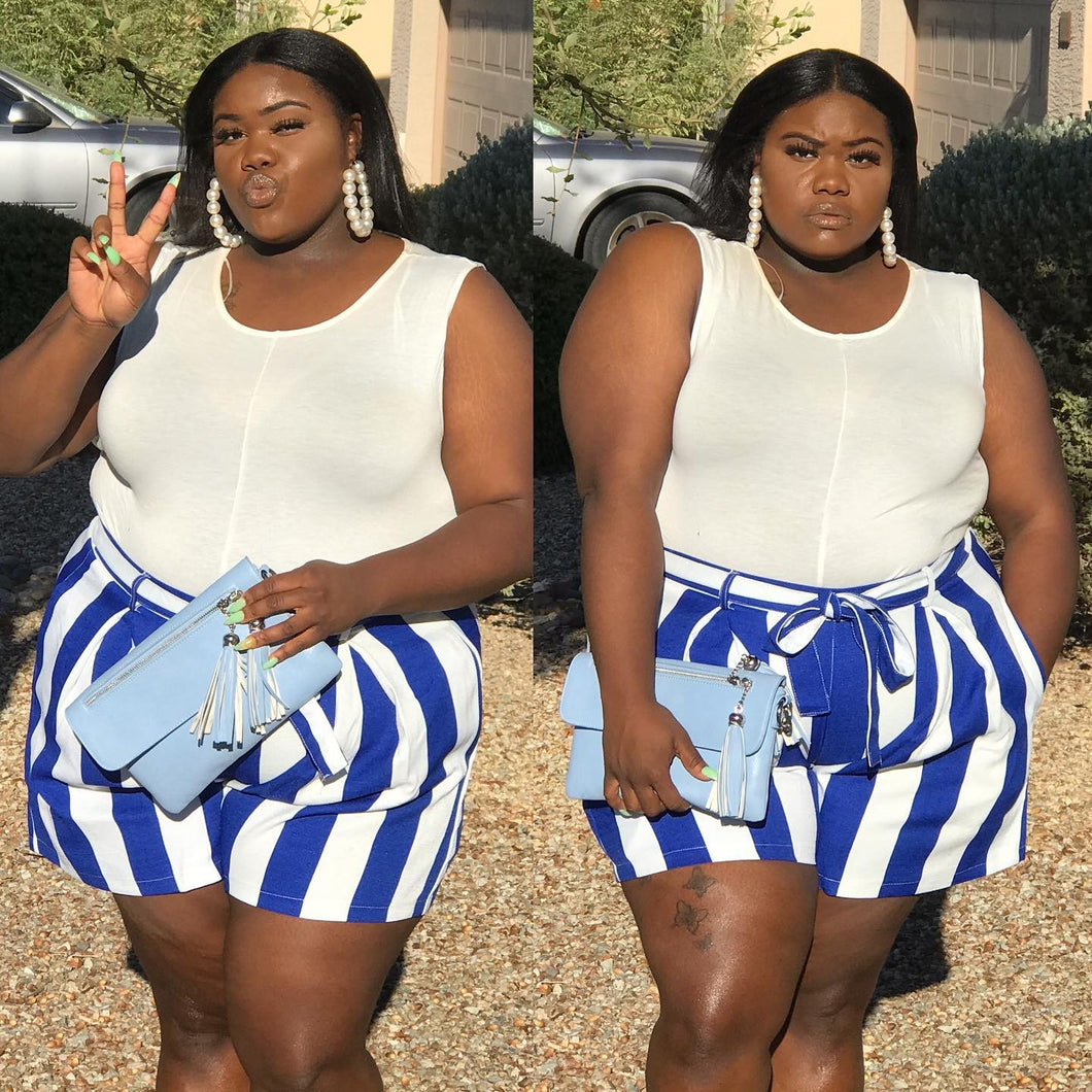 NAVY CHIC PALAZZO SHORTS
